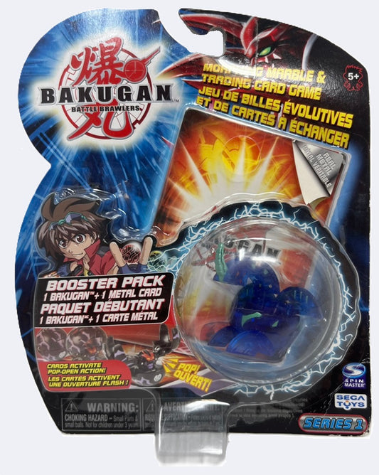 Bakugan Battle Brawlers B1 Series 1 Booster Pack + Metal Card Aquos Dragonoid Translucent